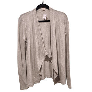 J Crew Womens Gray Cascading Always Open Front Cardigan Sweater Size Small New S